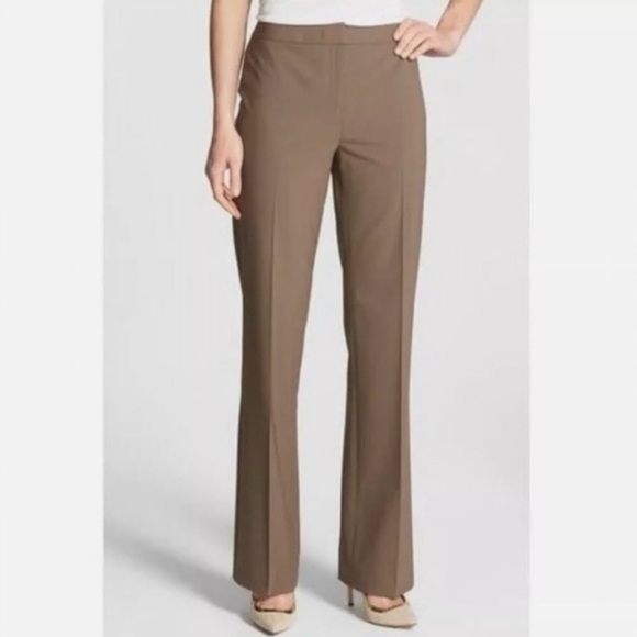 Lafayette 148 New York Trousers Brown Size 8 - Picture 1 of 6